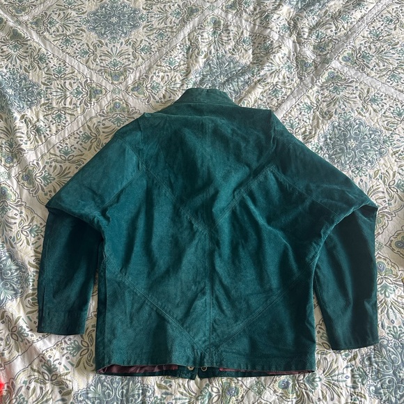 Vintage teal oversized leather lined jacket - Picture 3 of 3